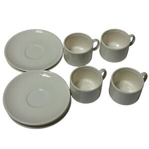Vintage Pagnossin Treviso Ceramic Mugs Set of 4 and 6 Unbranded Small Plates